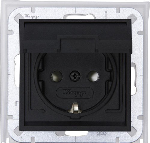 Load image into Gallery viewer, Enzo kopp hk07 antraciet ip44 inbouw stopcontact ra deksel - 4623160
