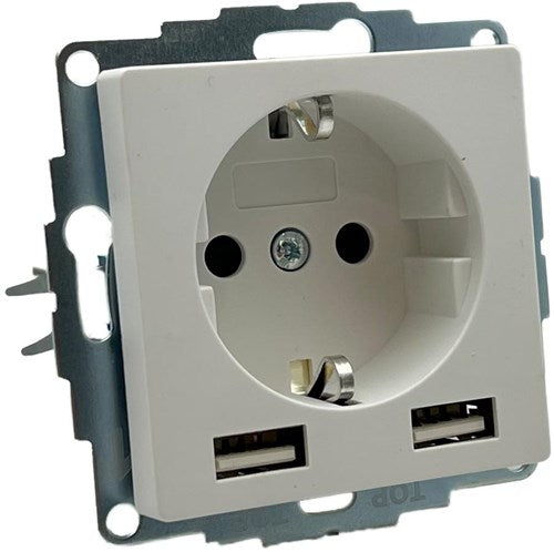 Load image into Gallery viewer, Enzo kopp hk07 pure mat wit inbouw stopcontact ra met 2x usb - 4624115
