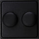 Enzo kopp hk07 pure mat zwart afdekplaat + knop duo dimmer - 4624535