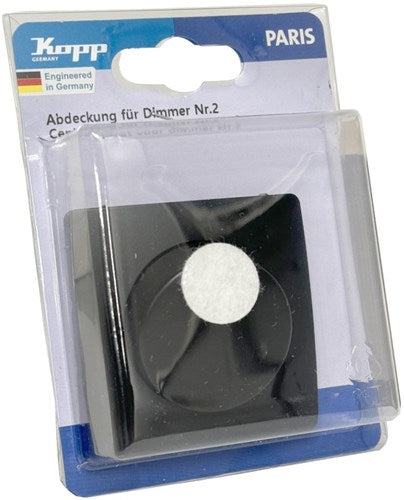 Load image into Gallery viewer, Enzo kopp paris mat zwart afdekplaat + knop dimmer - 4625230
