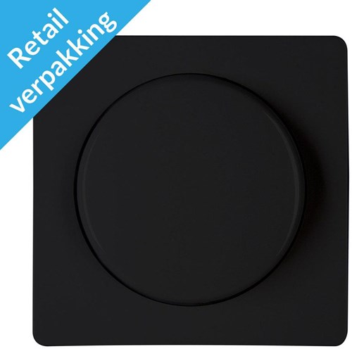 Load image into Gallery viewer, Enzo kopp paris mat zwart afdekplaat + knop dimmer - 4625230
