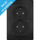 Enzo kopp paris mat zwart inbouw stopcontact ra dubbel - 4625320