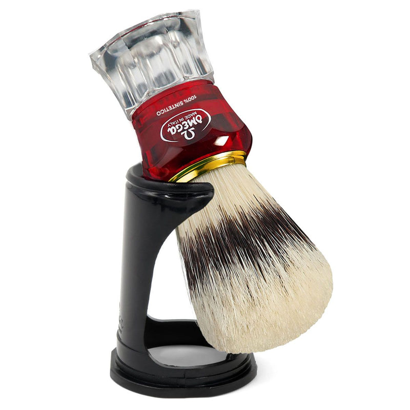Load image into Gallery viewer, Omega scheerkwast hi-brush synthetisch haar met dassenhaareffect rood transparant handvat 11cm
