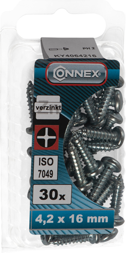 Connex plaatschroef pank 4.2x16 30st vz - ky4064216