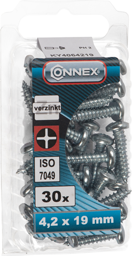 Connex plaatschroef pank 4.2x19 30st vz - ky4064219