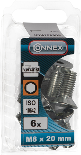 Connex binnenzeskantbout vk m8x20 6st vz - ky4120009