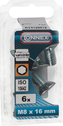 Load image into Gallery viewer, Connex binnenzeskantbout vk m8x16 6st vz - ky4120012
