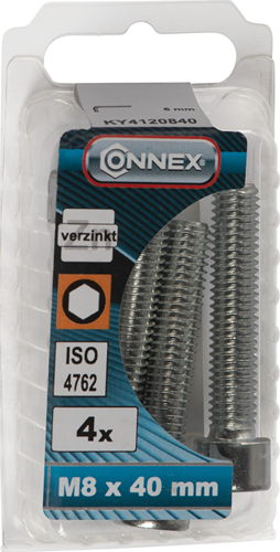Connex binnenzeskantbout cy m8x40 4st vz - ky4120840