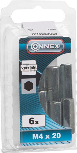 Connex verbindingsmoer (6k) m4x20 6st vz - ky4220029