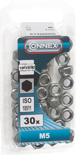 Connex borgmoer met nylonring m5 30st vz - ky4260005