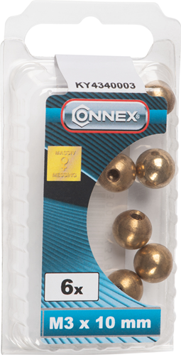 Connex kogelmoer m3x10 6st ms - ky4340003