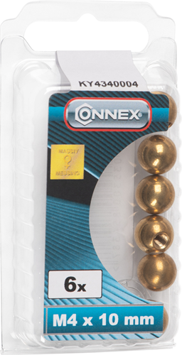 Connex kogelmoer m4x10 6st ms - ky4340004