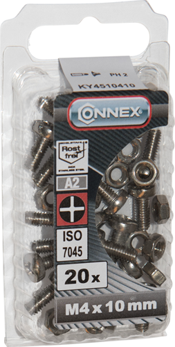 Connex metaalschroef cy-k m4x10 20st a2 - ky4510410
