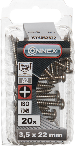 Connex plaatschroef pank 3.5x22 20st a2 - ky4563522