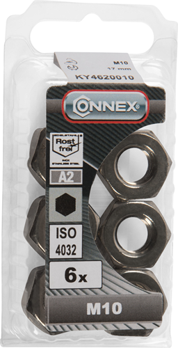 Connex zeskantmoer m10 6st a2 - ky4620010