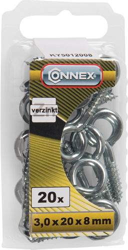 Connex oogschroef 3.0x20x8 20st vz - ky5012008