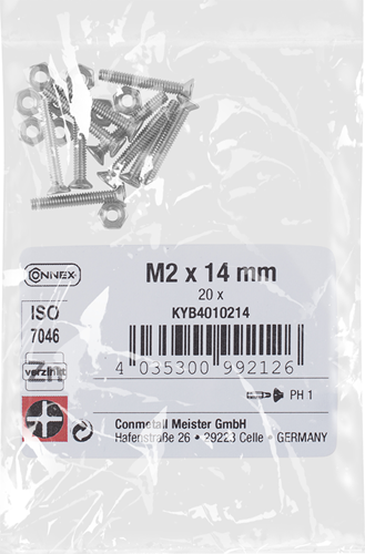 Load image into Gallery viewer, Connex metaalschroef pk m2x14 vz ph 20st m - kyb4010214
