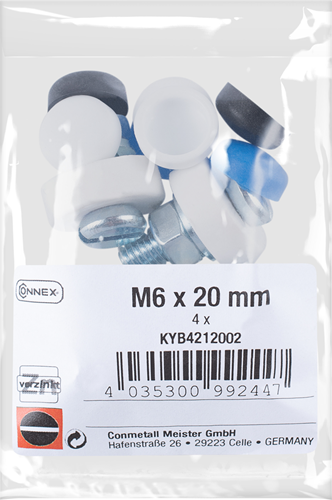 Connex nummerplaat set m6x20 vz k 4st - kyb4212002