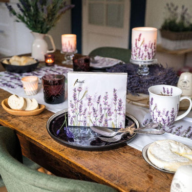 Ambiente servetten lavender shades white 25x25cm