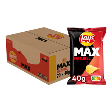 Lay's max naturel - ribbel chips - 20 x 40 gram