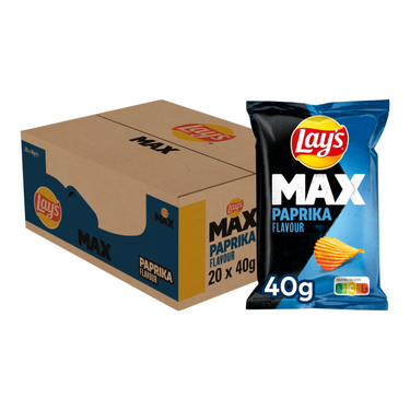 Lay's max paprika - ribbel chips - 20 x 40 gram