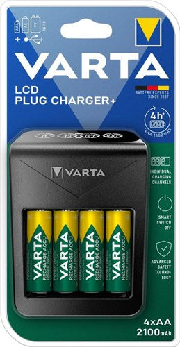 Load image into Gallery viewer, Varta lcd batterijlader lcd met 4x2100ma aa batterij - 3512391
