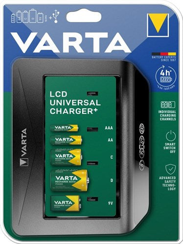 Varta lcd batterijlader lcd universeel - zonder batterijen - 3512395