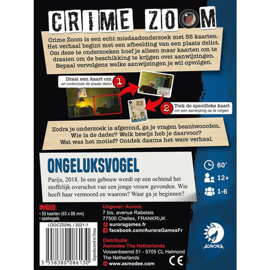 Lucky duck games crime zoom case 2 - ongeluksvogel vanaf 12 jaar 1-6 spelers