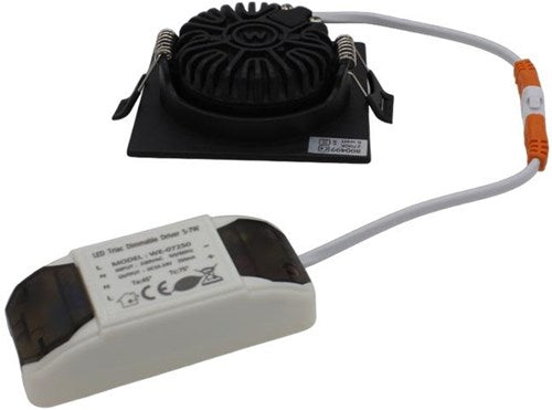 Afbeelding laden in galerijviewer, Enzo led inbouwspot 6w 2700k 85mm 60gr vierkant verstelbaar zwart - led4615
