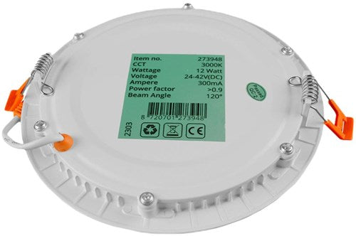 Enzo led panel downlight 12w 4000k incl. driver wit - led2633