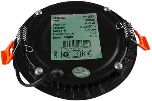 Afbeelding laden in galerijviewer, Enzo led panel downlight 6w 4000k incl. driver zwart - led2612

