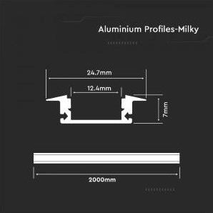 Enzo led profiel inbouw 24,7x7mm 2 meter mat - 5423270
