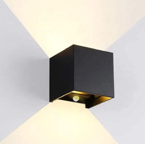 Afbeelding laden in galerijviewer, Enzo led wandlamp 2x3w up down vierkant zwart 2700k + sensor - 5082077
