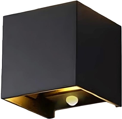 Afbeelding laden in galerijviewer, Enzo led wandlamp 2x3w up down vierkant zwart 2700k + sensor - 5082077
