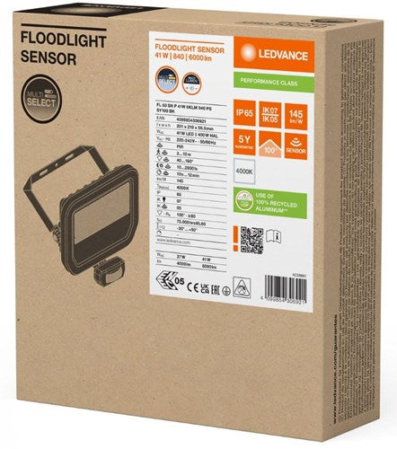 Load image into Gallery viewer, Enzo ledvance led bouwlamp 50w 4000k zwart + sensor - 5017581
