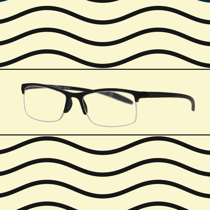 Load image into Gallery viewer, Spectrum leesbril zwart rechthoekig half randloos 1.00
