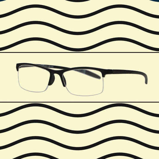 Spectrum leesbril zwart rechthoekig half randloos 2.50