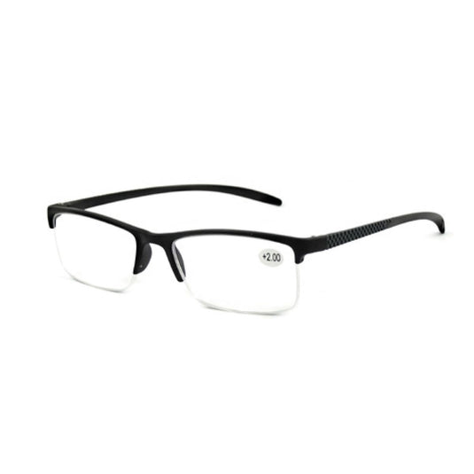 Spectrum leesbril zwart rechthoekig half randloos 1.00