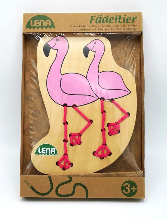 Selecta lena leren rijgen met deze flamingo