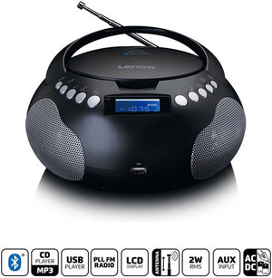 Lenco draagbare radio cd mp3 met usb en bluetooth zwart - scd-331bk