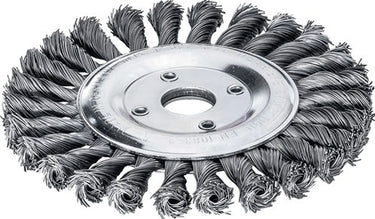 Lessmann ronde borstel | gat d. 125 mm draaddikte 0,5 mm | staal 14 mm | 12.500 omw min | 1 stuk - 473211 473211