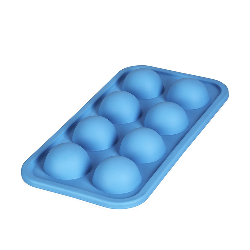 Load image into Gallery viewer, Abi levivo ijsblokjesvorm siliconen halve cirkel 8 blokjes blauw
