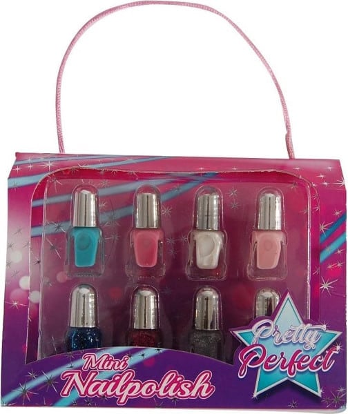 Bongers speelgoed nagellak gewoon en met glitter pretty perfect 8 stuks