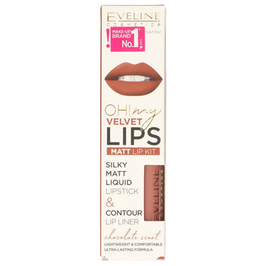 Eveline oh! my lips silky matt liquid lip kit nr. 12 praline eclair