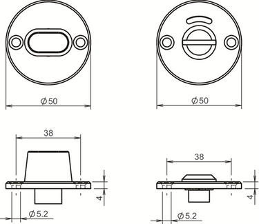 Lips beslag rond rozet | rond | vrij-bezet | geborsteld rvs | deurdikte 40mm en 54mm - 10020954