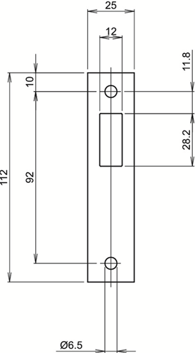 Afbeelding laden in galerijviewer, Lips spt2477r sluitplaat voor schuifdeursloten | rechthoekig | rvs. | 112 x 25 mm - 7170389
