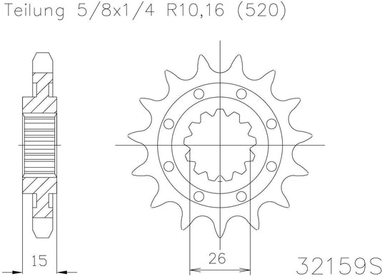 Esjot sprocket 520 17z racing