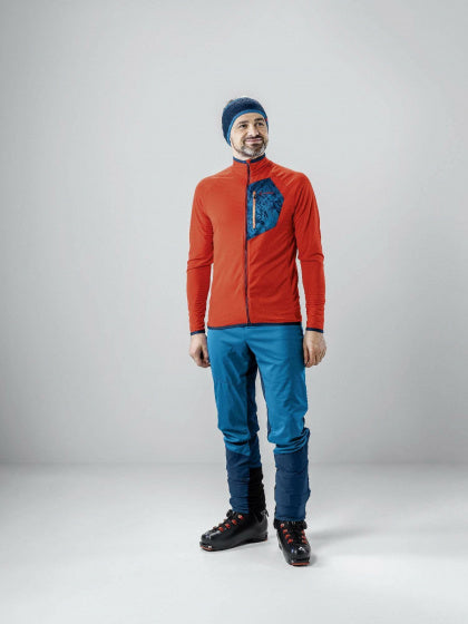Löffler Outdoorvest heren polyester oranje blauw maat 48