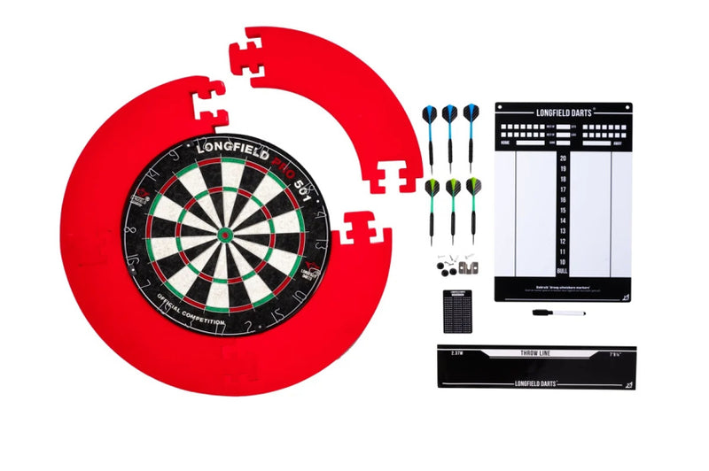 Load image into Gallery viewer, Longfield darts Tournament dartbord met toebehoren rood 8-delig
