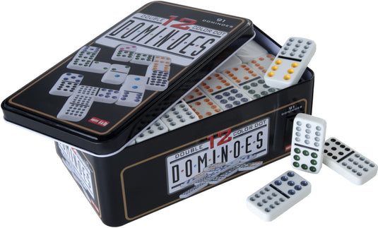 Longfield games Dominospel Dubbel 12 in Blik 91 Stenen
